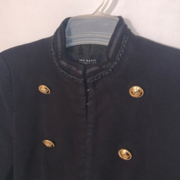 Zara Military Jacket Fitted Gold Button Blazer - Picture 6 of 10